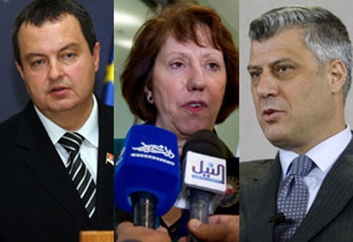 Квислинг Дачић и Тачи у среду на радној вечери са К. Ештон Квислинг Дачић и Тачи у среду на радној вечери са К. Ештон