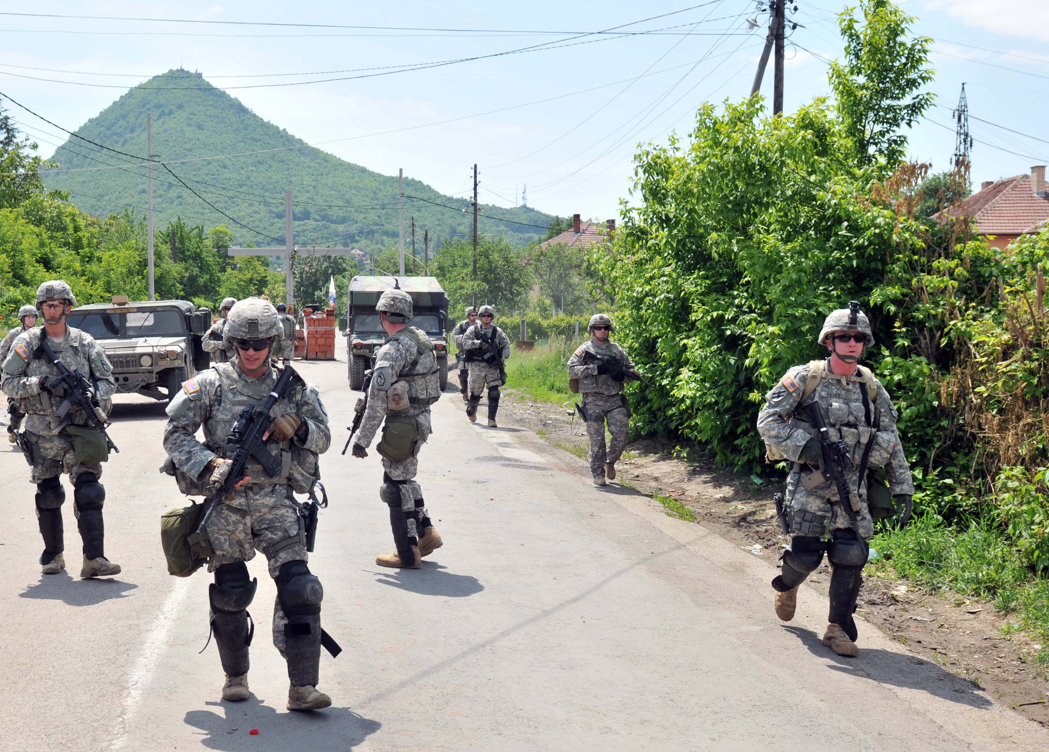 KFOR Removes Roadblock Near Rudare, Kosovo, June 1, 2012