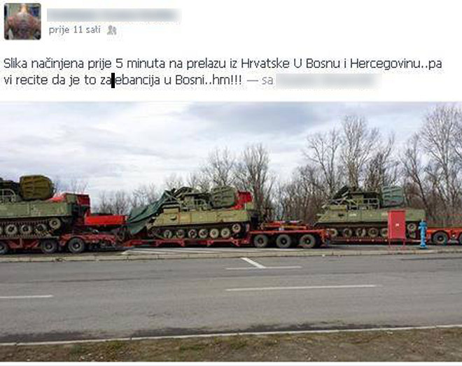 НАТО из Хрватске пребацује тенкове у Босну и Херцеговину (фото) НАТО из Хрватске пребацује тенкове у Босну и Херцеговину (фото)