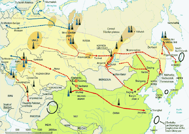 Газопроводы азии