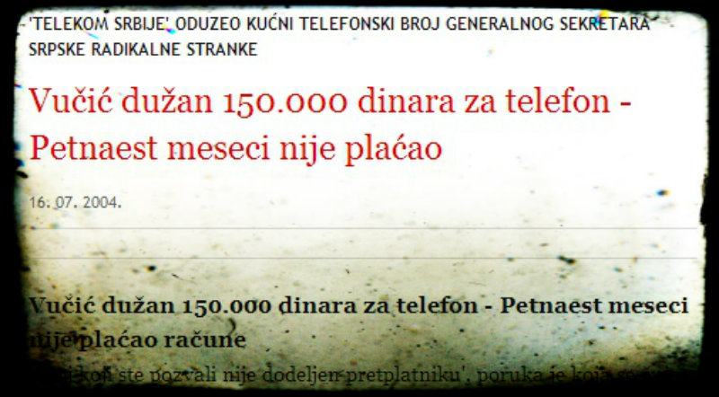 ВЕЛИКИ РЕФОРМАТОР: Вучићу 2004. године одузет фиксни телефон због дуга, пет година није плаћао комуналије ВЕЛИКИ РЕФОРМАТОР: Вучићу 2004. године одузет фиксни телефон због дуга, пет година није плаћао комуналије