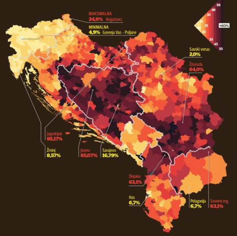 На балканској мапи незапослености јужна Србија као "црна рупа" (инфографика) На балканској мапи незапослености јужна Србија као "црна рупа" (инфографика)