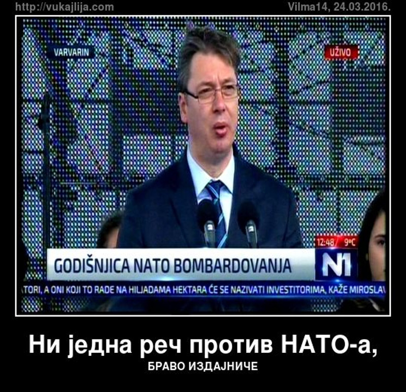 Ниједну реч против НАТО - БРАВО ИЗДАЈНИЧЕ! Ниједну реч против НАТО - БРАВО ИЗДАЈНИЧЕ!