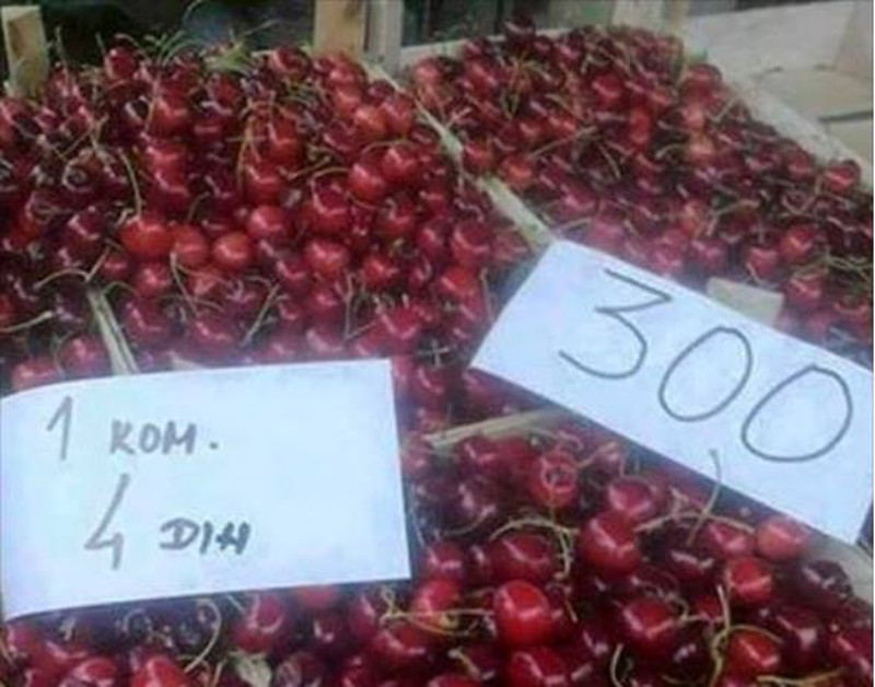 Још мало па нестало! Навали сиротињо! Први пут у историји Србије продајемо трешње на комад! Још мало па нестало! Навали сиротињо! Први пут у историји Србије продајемо трешње на комад!
