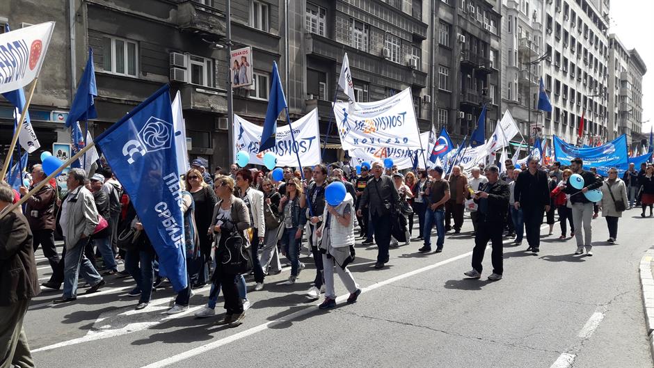 Протест синдиката поводом 1. маја - за достојанствен рад Протест синдиката поводом 1. маја - за достојанствен рад
