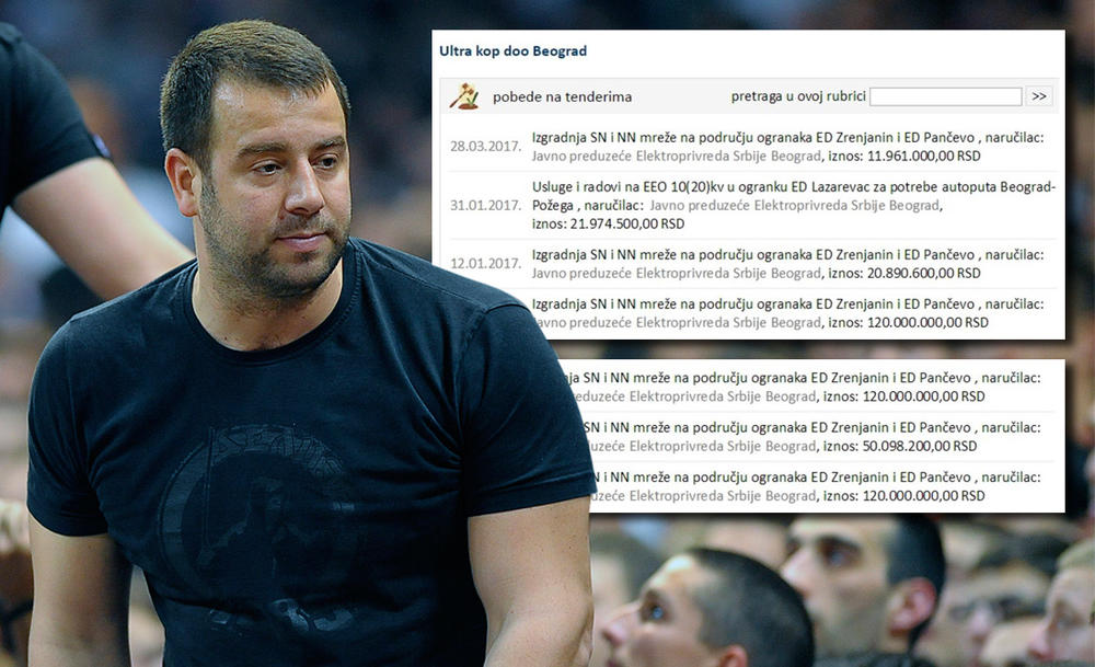 ЗА 9 МЕСЕЦИ ДОБИО СКОРО 4 МИЛИОНА ЕВРА! Ово су СВИ тендери које је добила фирма вође навијача Звезде од ЕПС! ЗА 9 МЕСЕЦИ ДОБИО СКОРО 4 МИЛИОНА ЕВРА! Ово су СВИ тендери које је добила фирма вође навијача Звезде од ЕПС!