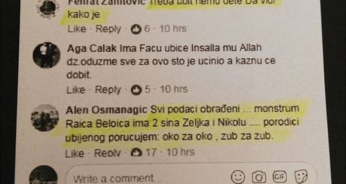 У сред Србије муслимани позивају на убиства и малтретирање српске деце У сред Србије муслимани позивају на убиства и малтретирање српске деце