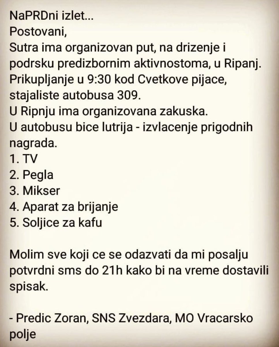 СНС митинзи као вашар! Деле ТВ, пеглу, миксер… (видео)