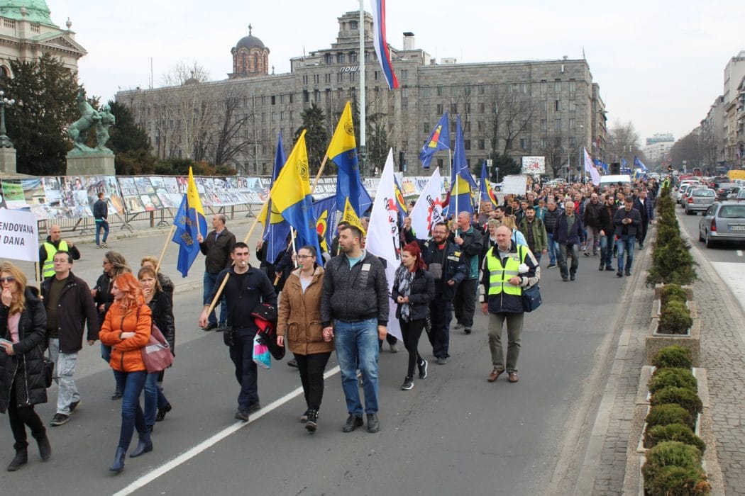 Протест поштара у центру Београда Протест поштара у центру Београда