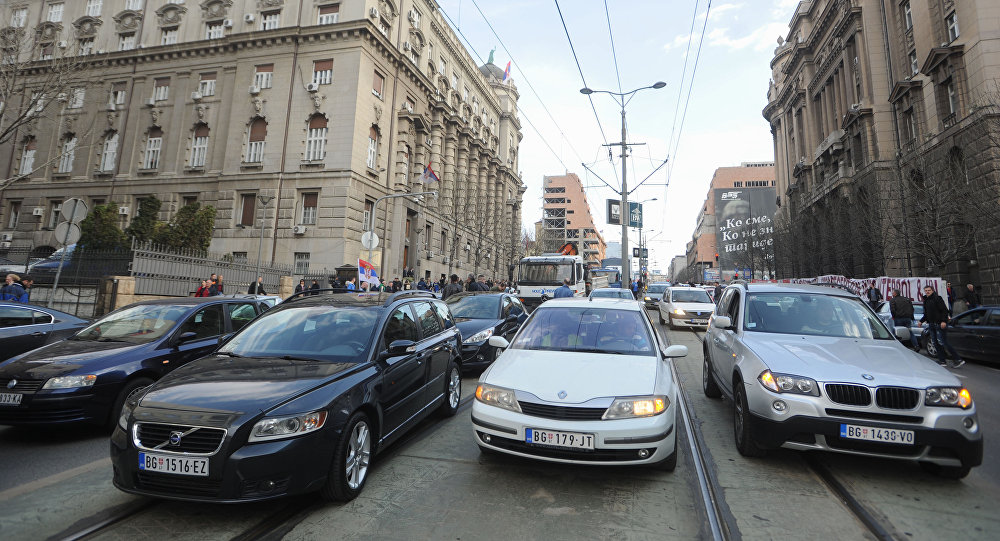 Центар Београда блокиран због протеста Центар Београда блокиран због протеста