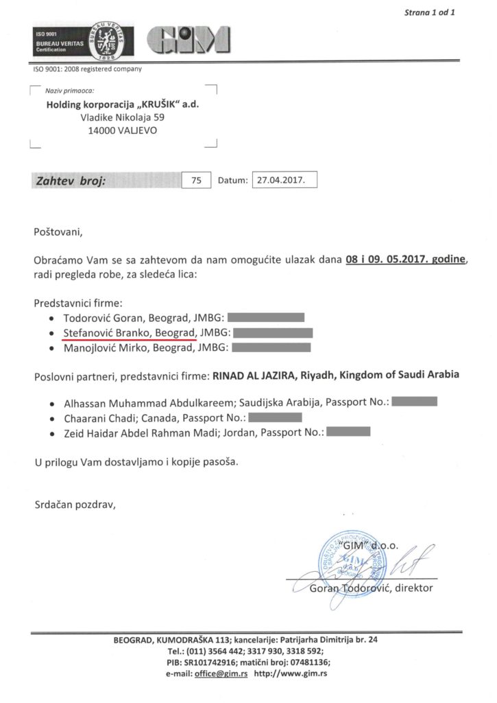 МЕЂУНАРОДНА АФЕРА: Отац министра Стефановића посредује у продаји српског оружја терористима Исламске државе