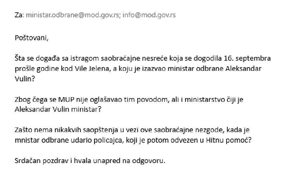 Вулин возио блиндирани ауто војске, ударио полицајца на мотоциклу и удаљио се са места несреће? (фото)