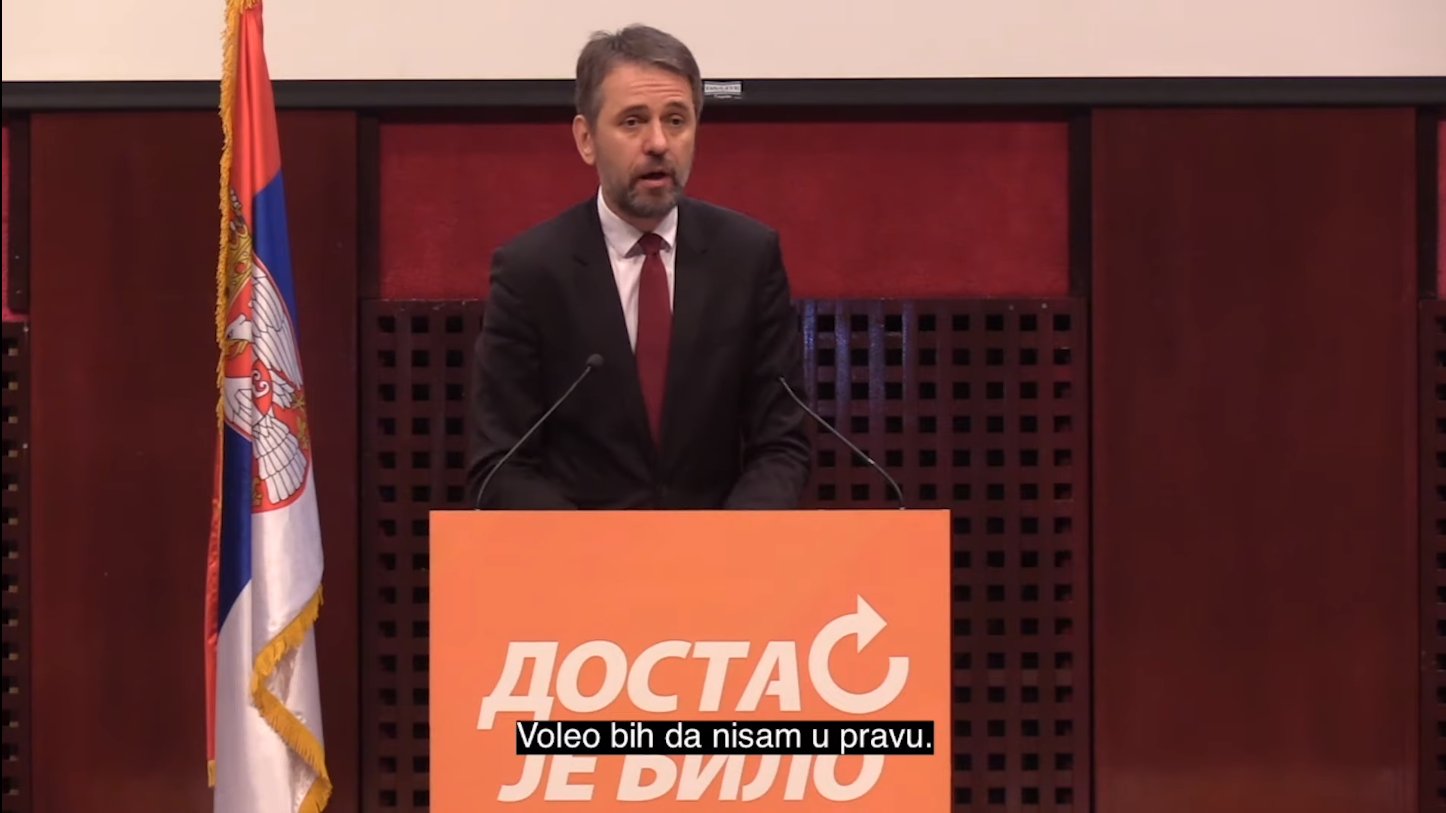 Србија нестаје пред нашим очима - Отрежњујући говор председника ДЈБ Саше Радуловића (видео) Србија нестаје пред нашим очима - Отрежњујући говор председника ДЈБ Саше Радуловића (видео)