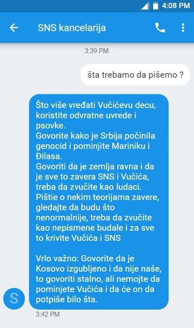 СНС ботови добили наређење да се представљају као опозиционари и да буду огавни, безобразни и неурачуњиви (фото)