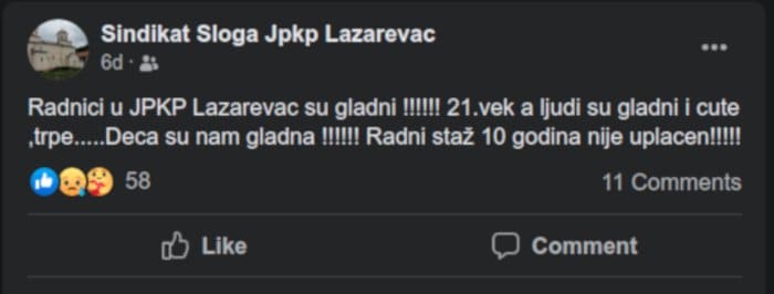 Лазаревац: Терор напредњачке власти над радницима комуналног којима десет година нису уплаћени доприноси и порези