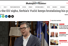 Амерички конзервативни медији: Док ЕУ слеже раменима, Вучић у Србији наставља брутални обрачун са својим народом Амерички конзервативни медији: Док ЕУ слеже раменима, Вучић у Србији наставља брутални обрачун са својим народом