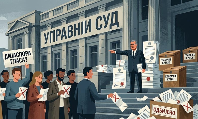 Управни суд одбио све захтеве Студентске листе у вези гласања дијаспоре Студентска листа и грађани на суду у Србији током гласања дијаспоре.