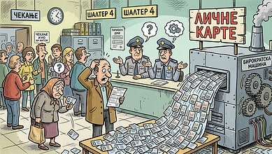 Лажне личне карте и бирократска машина у банкарској служби.