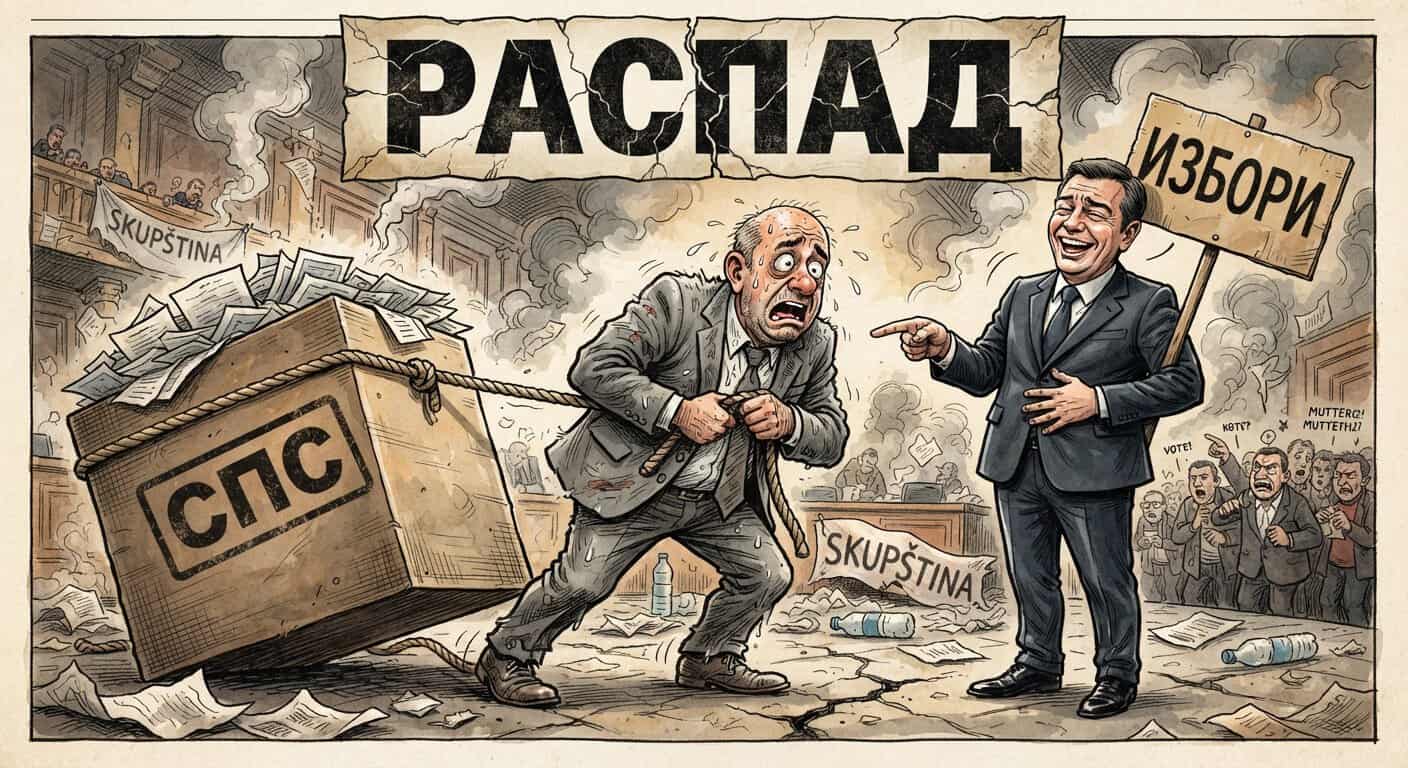 Карикатура политичара у току избора у Србији.